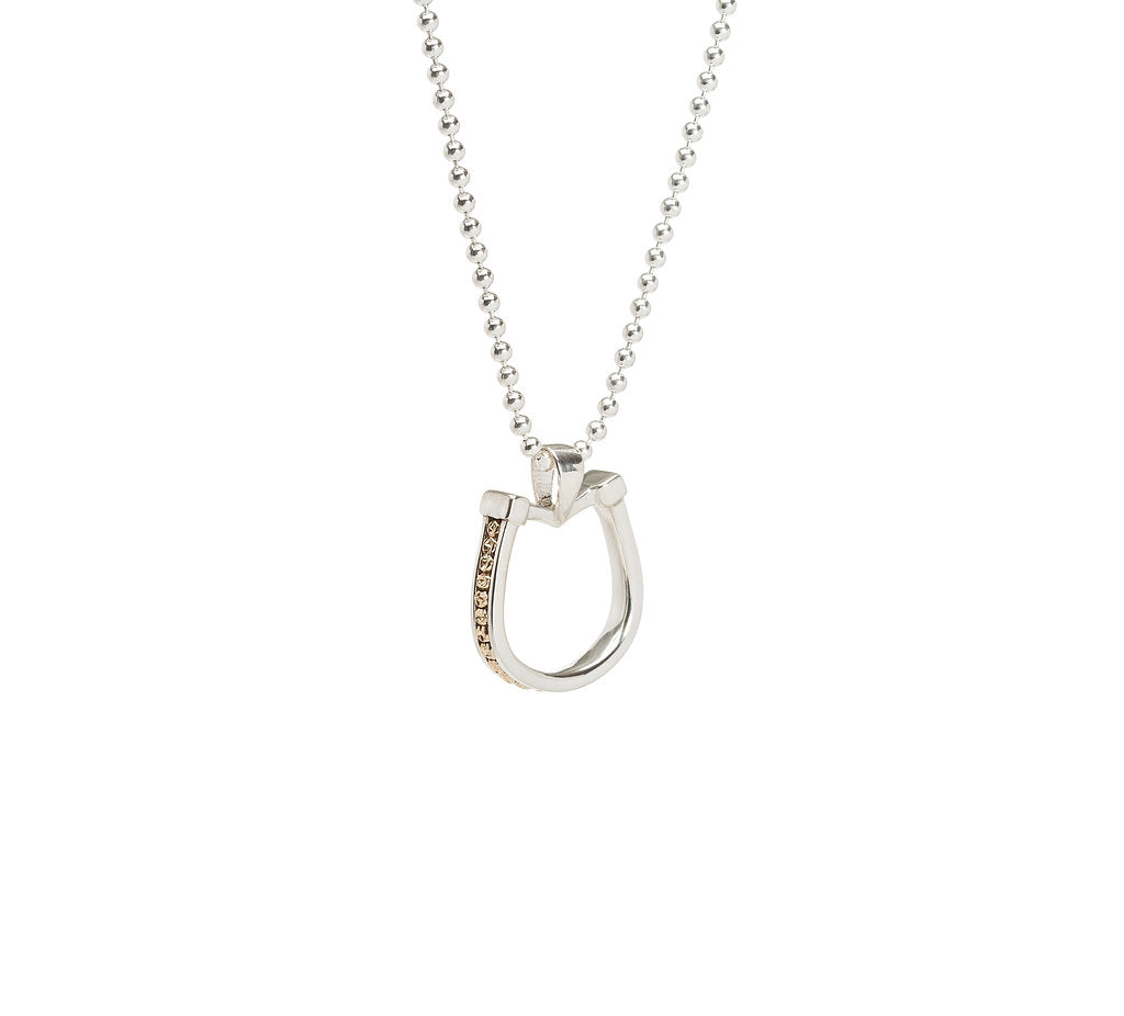 Small Horseshoe pendant with gold inset