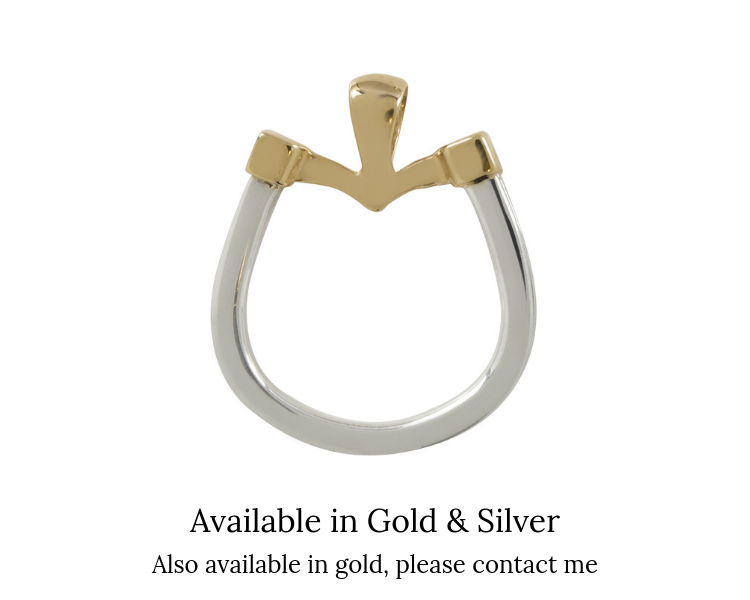 Horseshoe Pendant with Inset Horsehair Braid