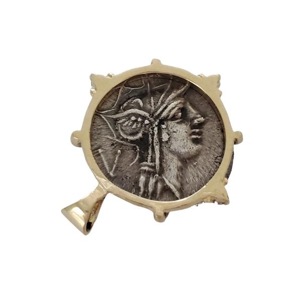 Roman Silver Denarius 91BC Victory Roma Ancient Coin rotated