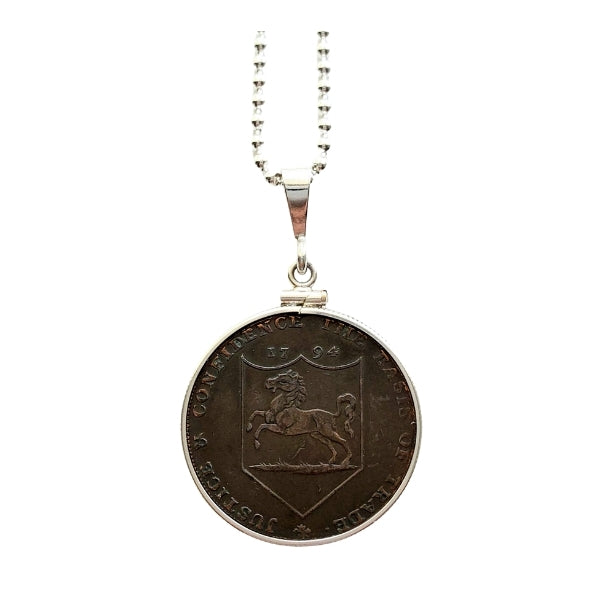 1794 Hawkehurst halfpenny copper token with horse