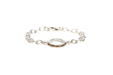 Double keystone bracelet with chestnut square horsehair braid