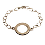 Keystone pendant in gold with inset horsehair braid