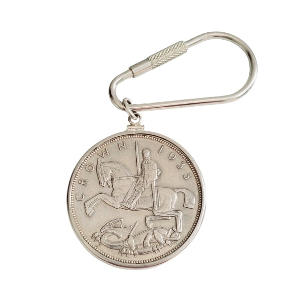 1935 Rocking Horse Crown silver coin as a key ring