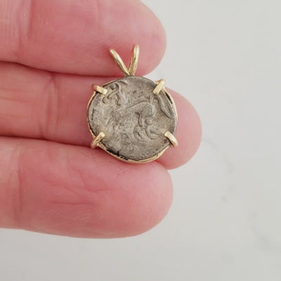 Ancient Celtic Silver Coin Abstract Horse and Phillip II Gold Pendant Video
