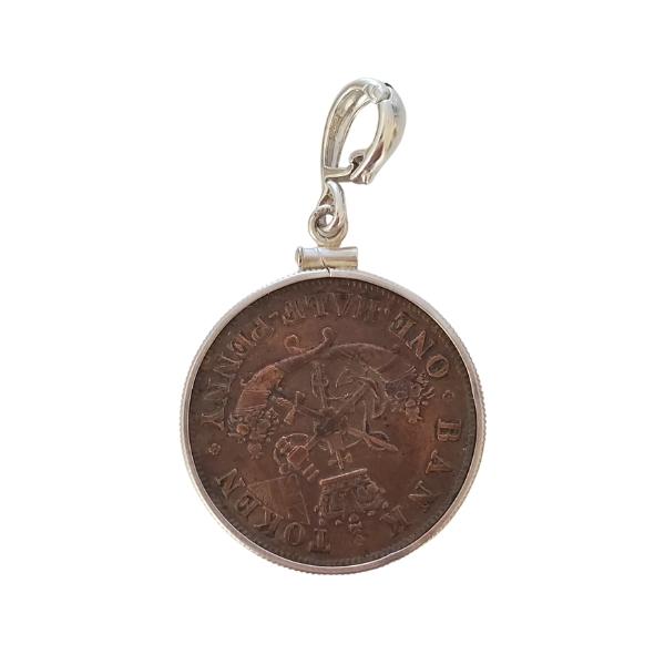 1854 Bank of Upper Canada Halfpenny Token Pendant