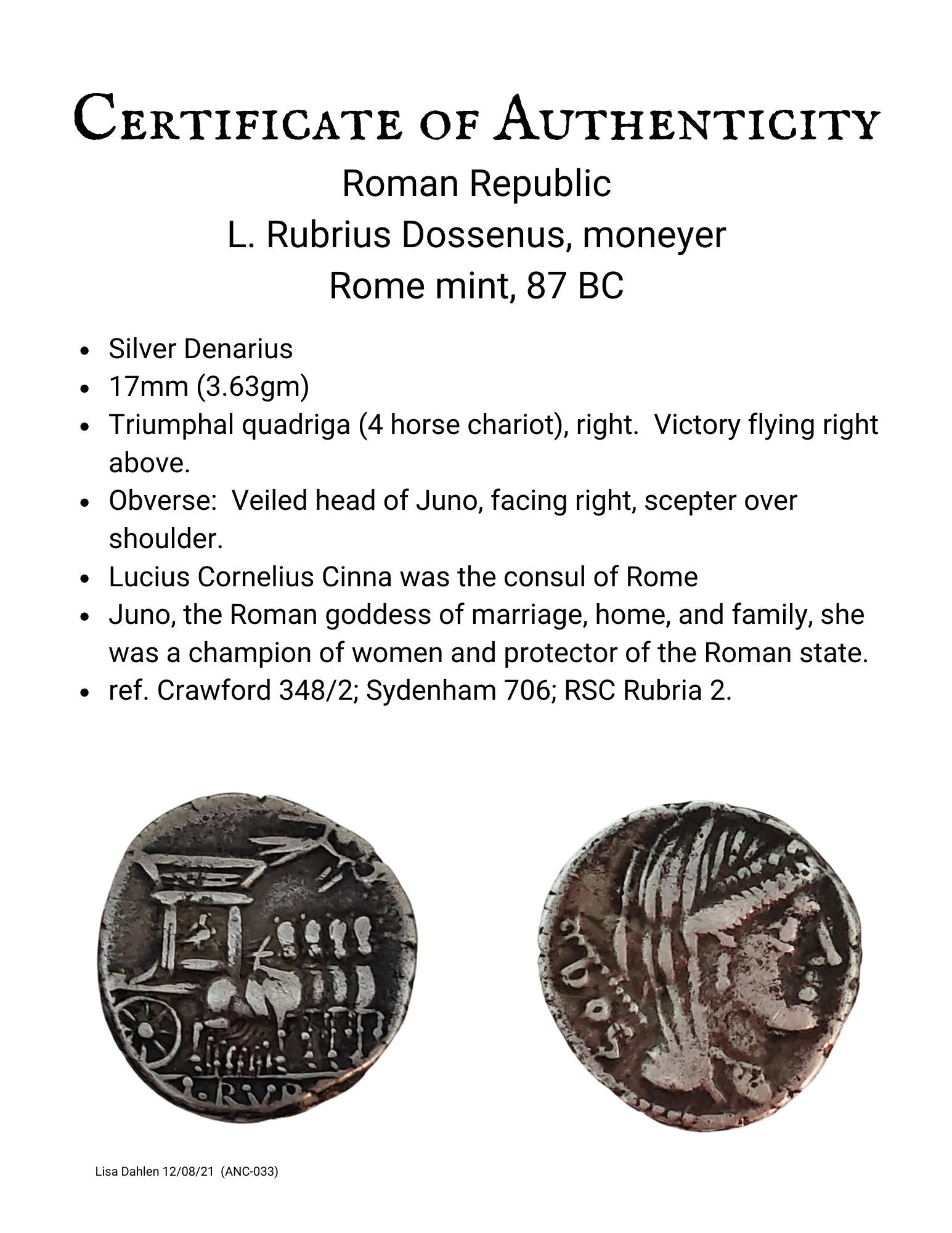 Roman Triumphal Victory Chariot 87 BC (033)
