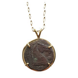 Ancient Greek Bronze coin Horse head Zeugitania Carthage Tanit Gold Pendant