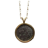 Ancient Greek Bronze Coin Zeugitania Carthage Goddess Tanit back gold pendant