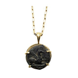Ancient Greek Bronze Coin Abdera Thrace Griffin 352-323 BC Gold Pendant