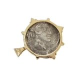 Bacchus on back of Roman Titius Pegasus Ancient Coin Gold Pendant