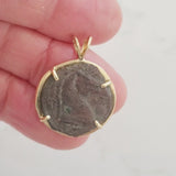 Ancient Greek Bronze Coin Carthage Horse Head and Tanit Gold Pendant Video