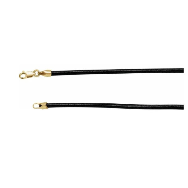 Gold Clasp Leather Cord