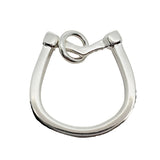 Large Horseshoe pendant charm with horsehair braid 