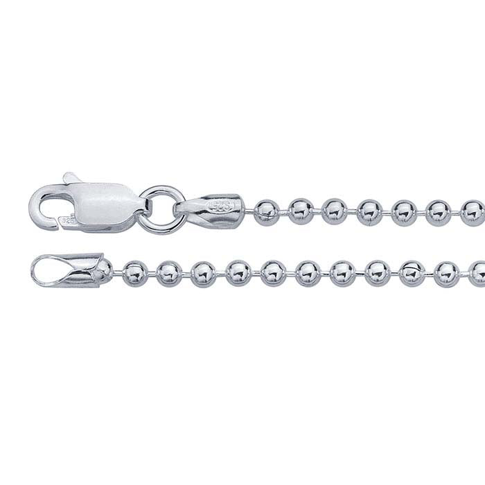 Sterling silver 2mm bead chain